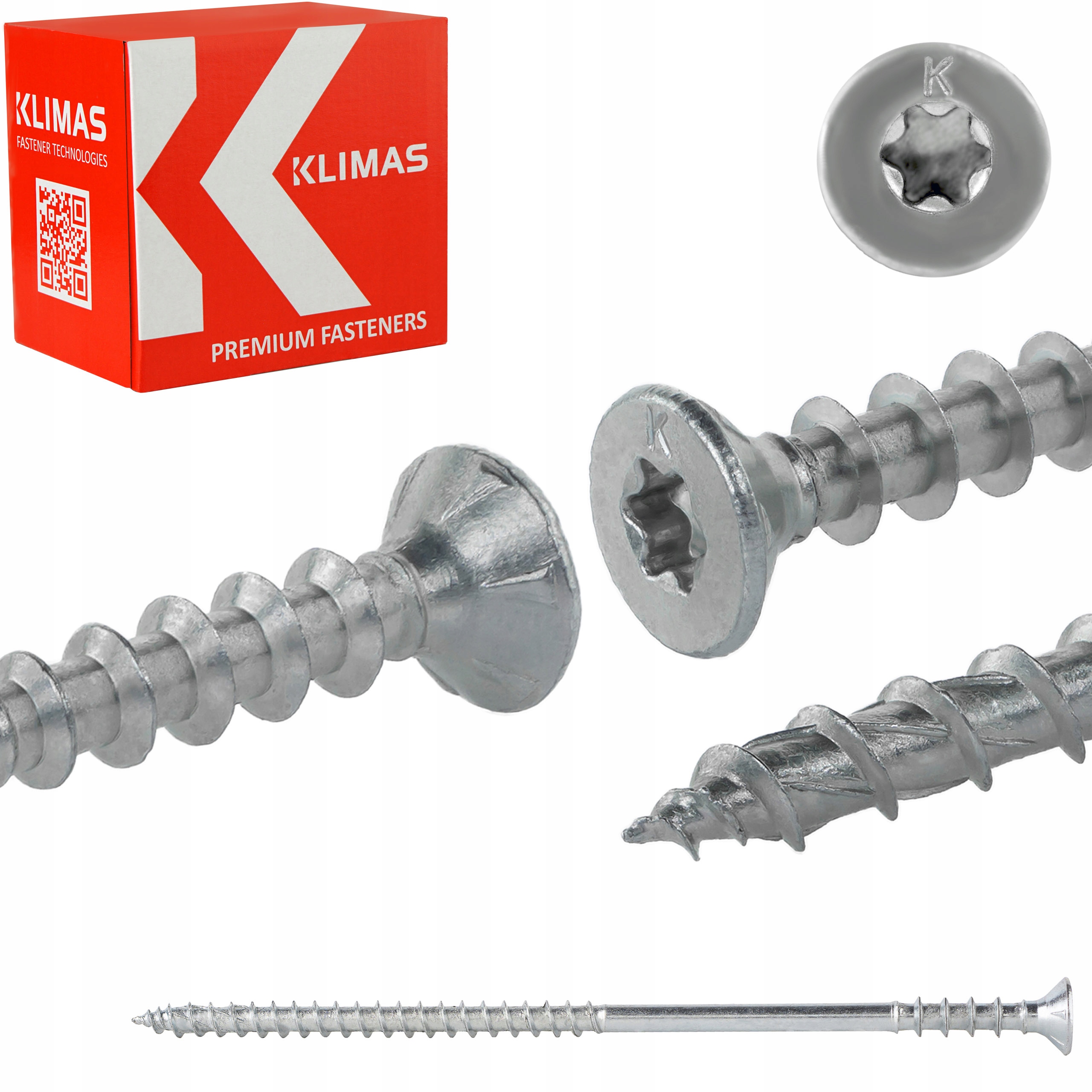 Wkręty do poziomowania łat 6x145 mm 100 szt. dystansowe TORX Klimas WKSS