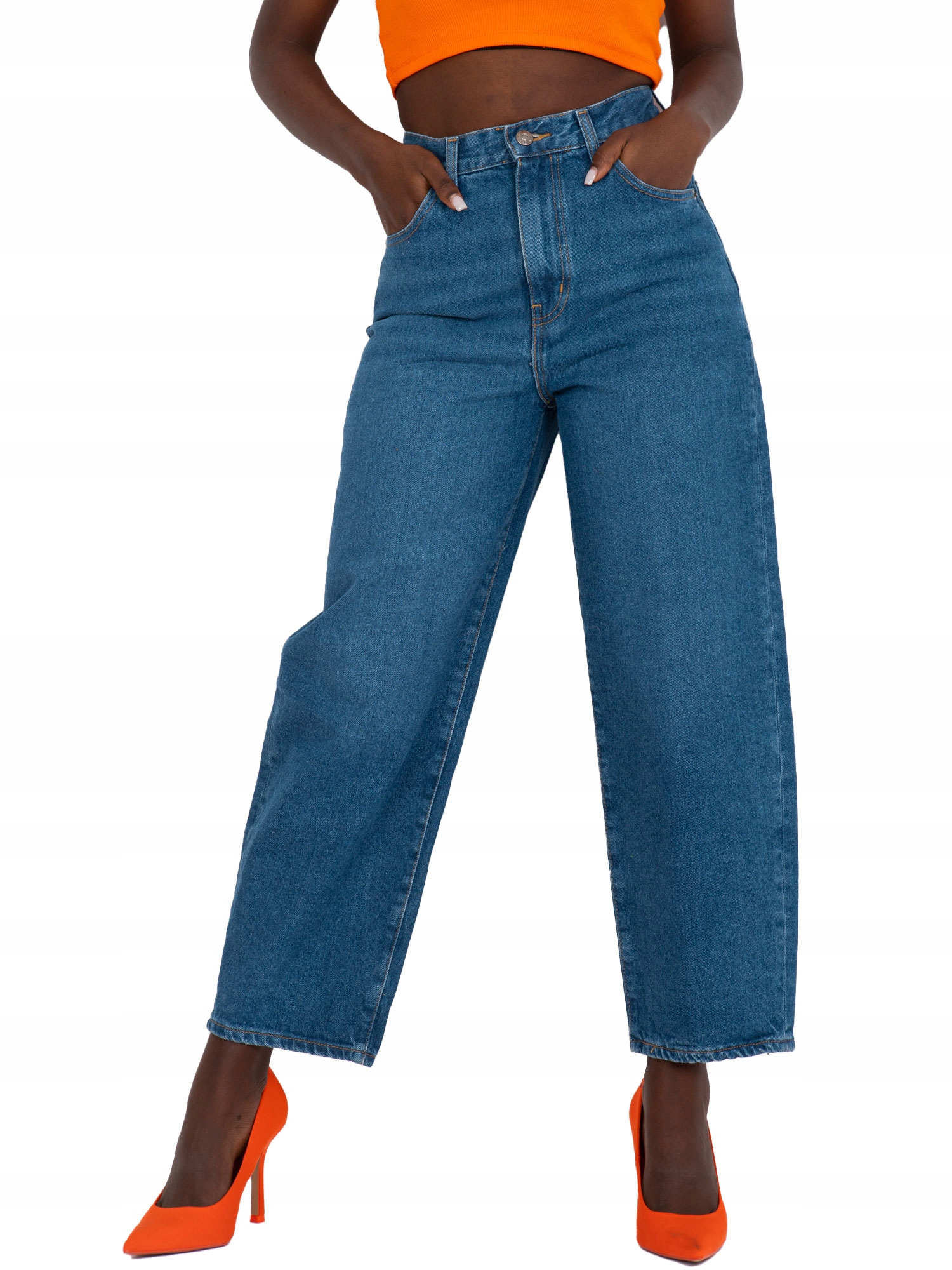 

Spodnie Jeansowe Jeansy Damskie wysoki stan 36