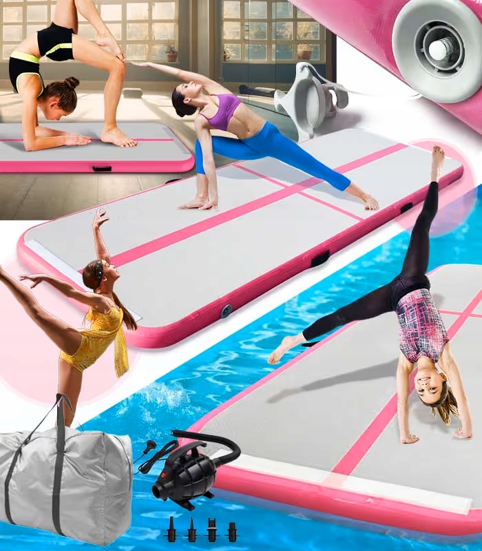 Airtrack 3m różowy udźwig 500 kg ścieżka Akrobatyczna Mata Gimnastyczna Pro