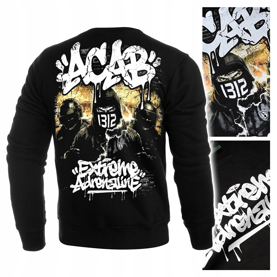 Pánská mikina Extreme Adrenaline Acab Graffiti hooligans fotbal 3XL