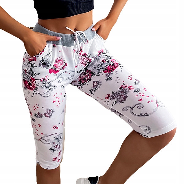 

HK-86003 White H33 Spodenki 3/4 W Kwiaty 3XL-46