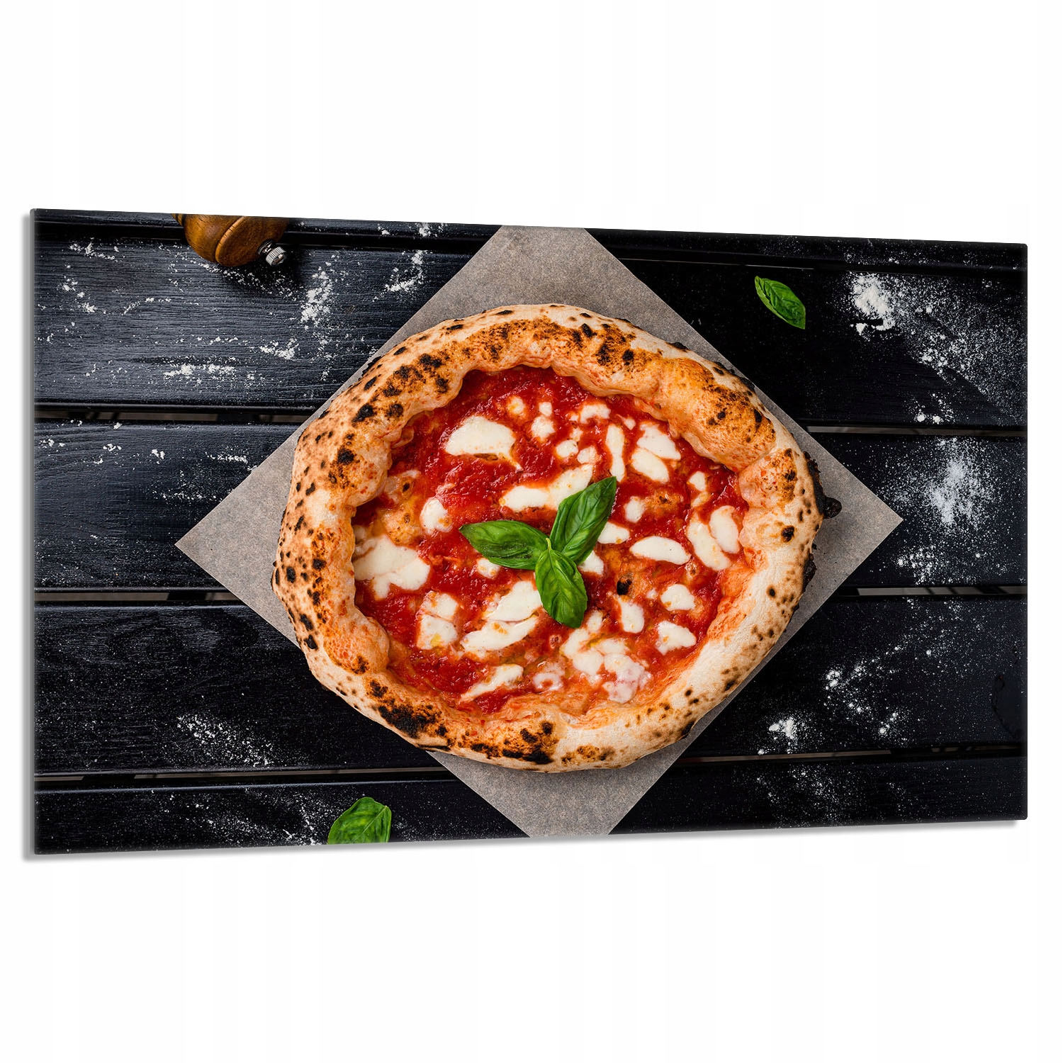 Skleněná ochranná deska na sporák 80x52 Pizza Do Kuchyně