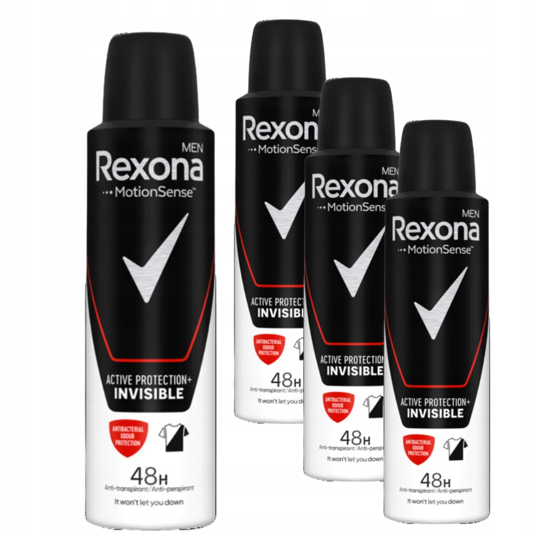 Rexona Men Antyperspirant Spray Dezodorant Active Protection+ Invisible x4