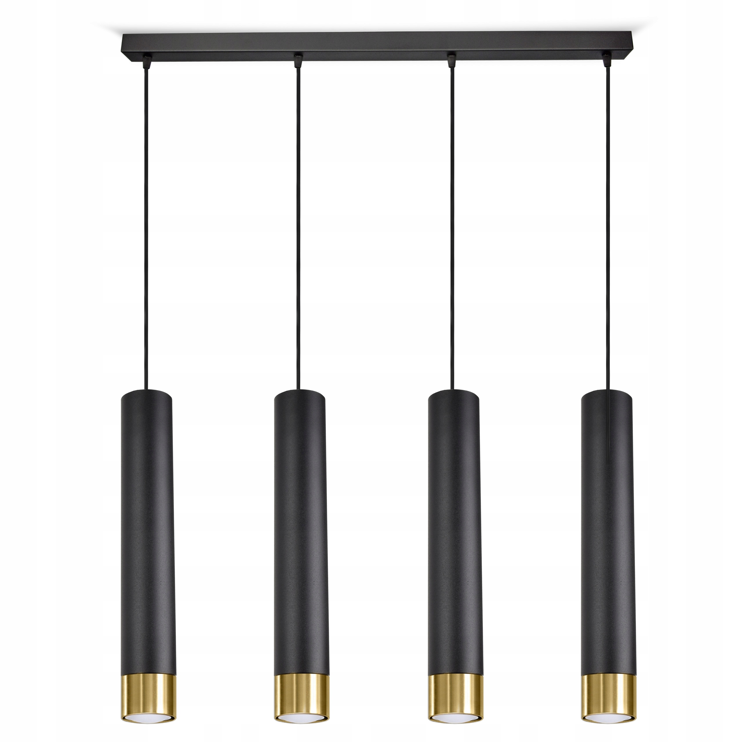 

Lampa Wisząca Spot Tuby Metal Czarna Złota GU10