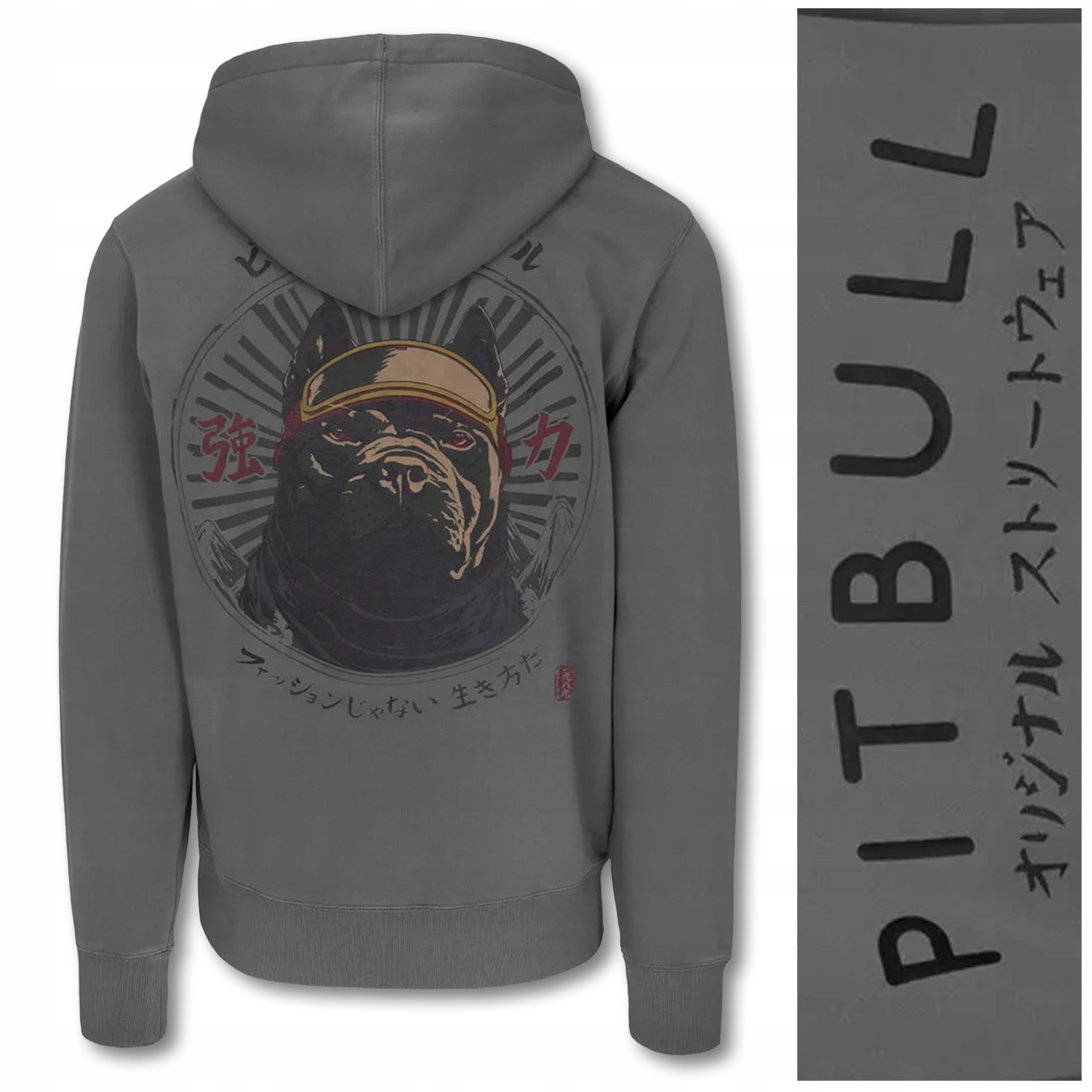 Pánská mikina s kapucí Pit Bull „Washed Mt Fuji“ velikost XXL, šedá