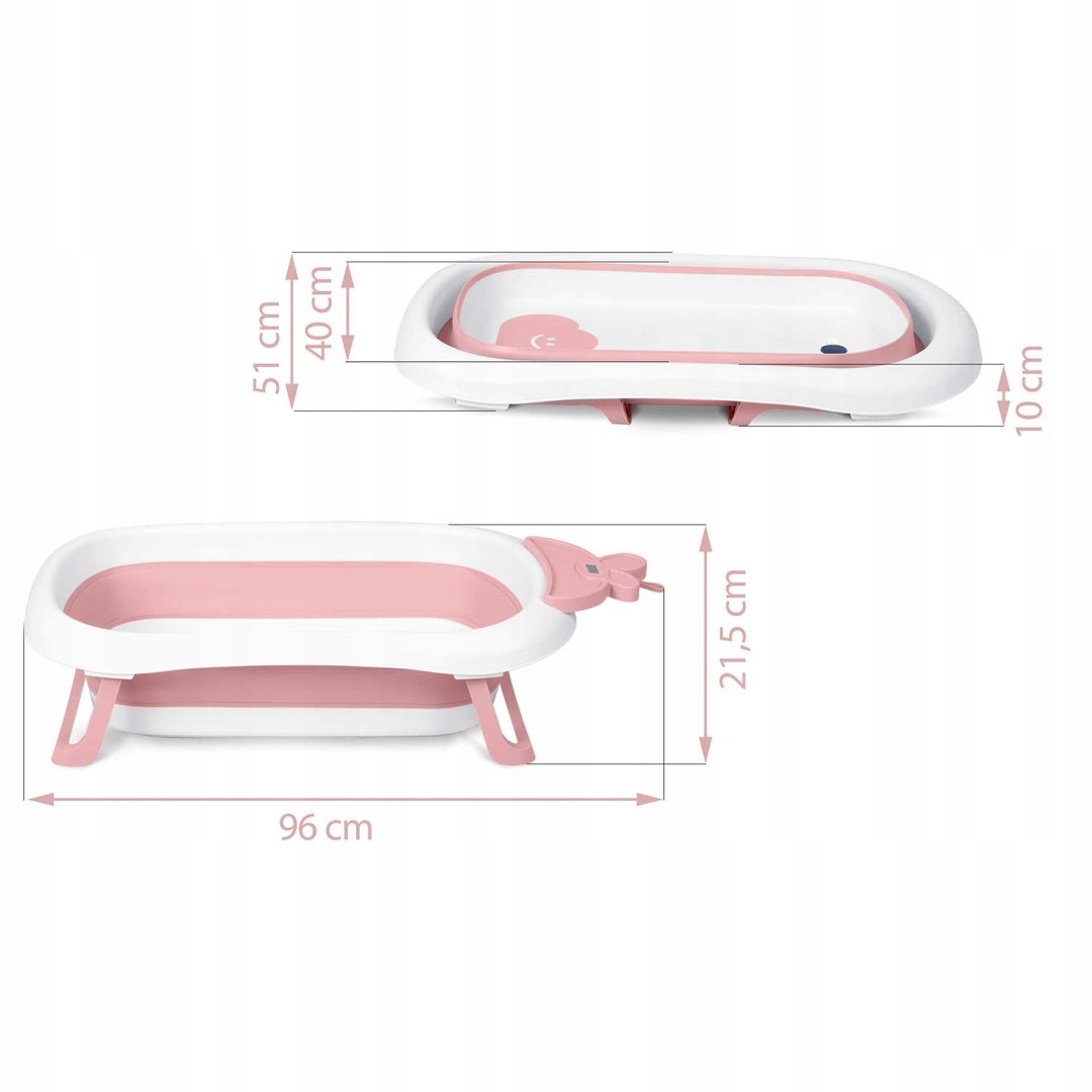 Wanienka dla niemowląt z termometrem RK-282 biało-różowa Rodzaj składana