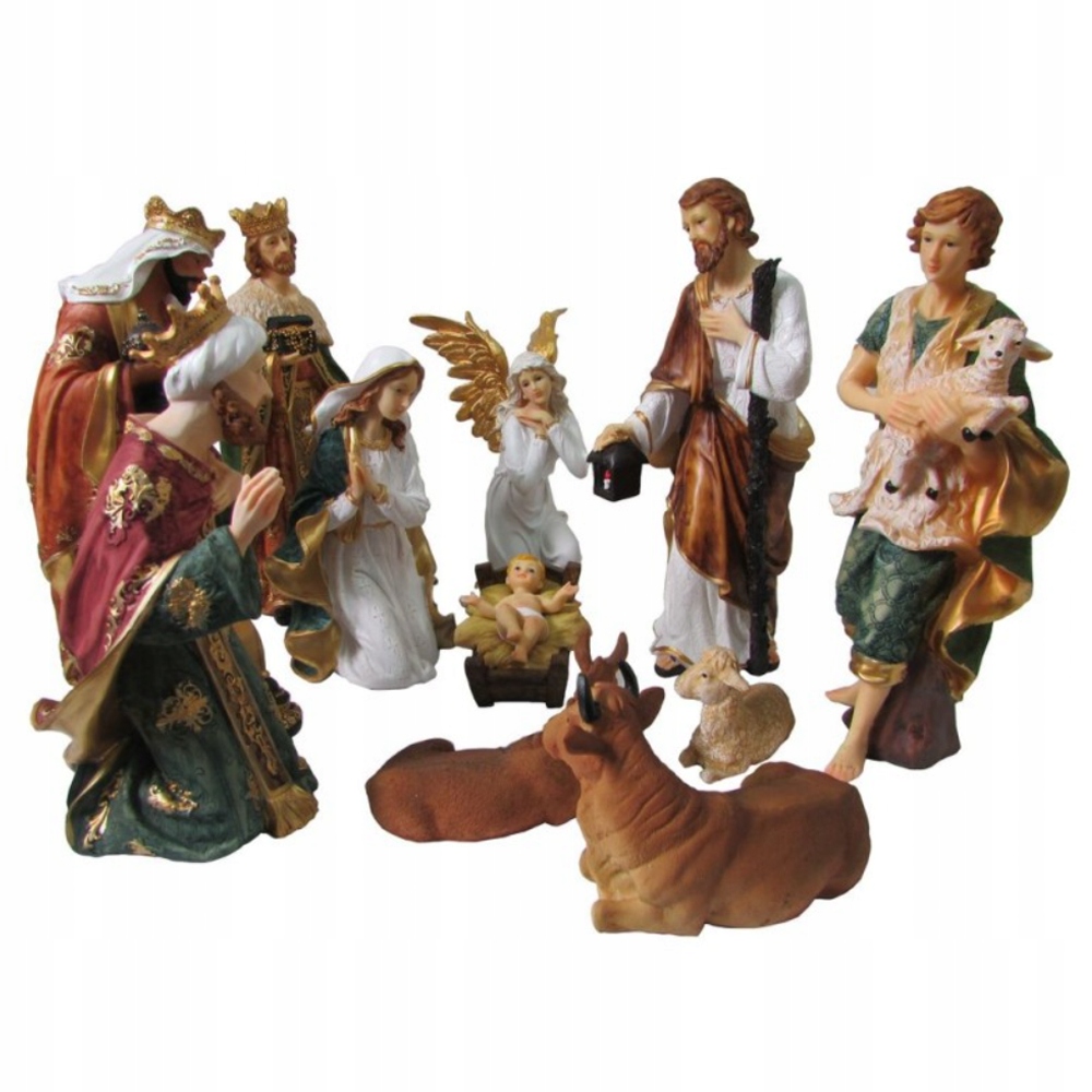 Figury Do Szopki Żłobka Bożonarodzeniowe 38 CM Żywica 11 Figur