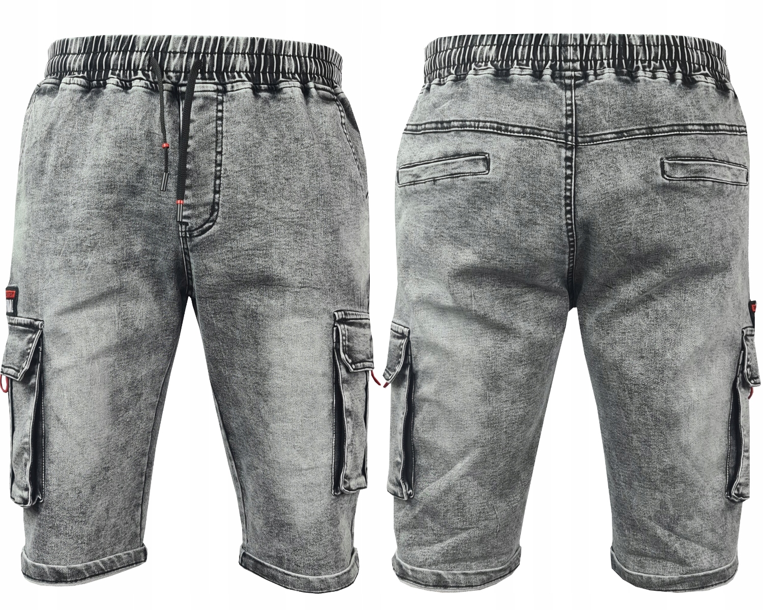 

Spodenki Jeans Bojówki Kieszenie Gumka Wygodne 3XL