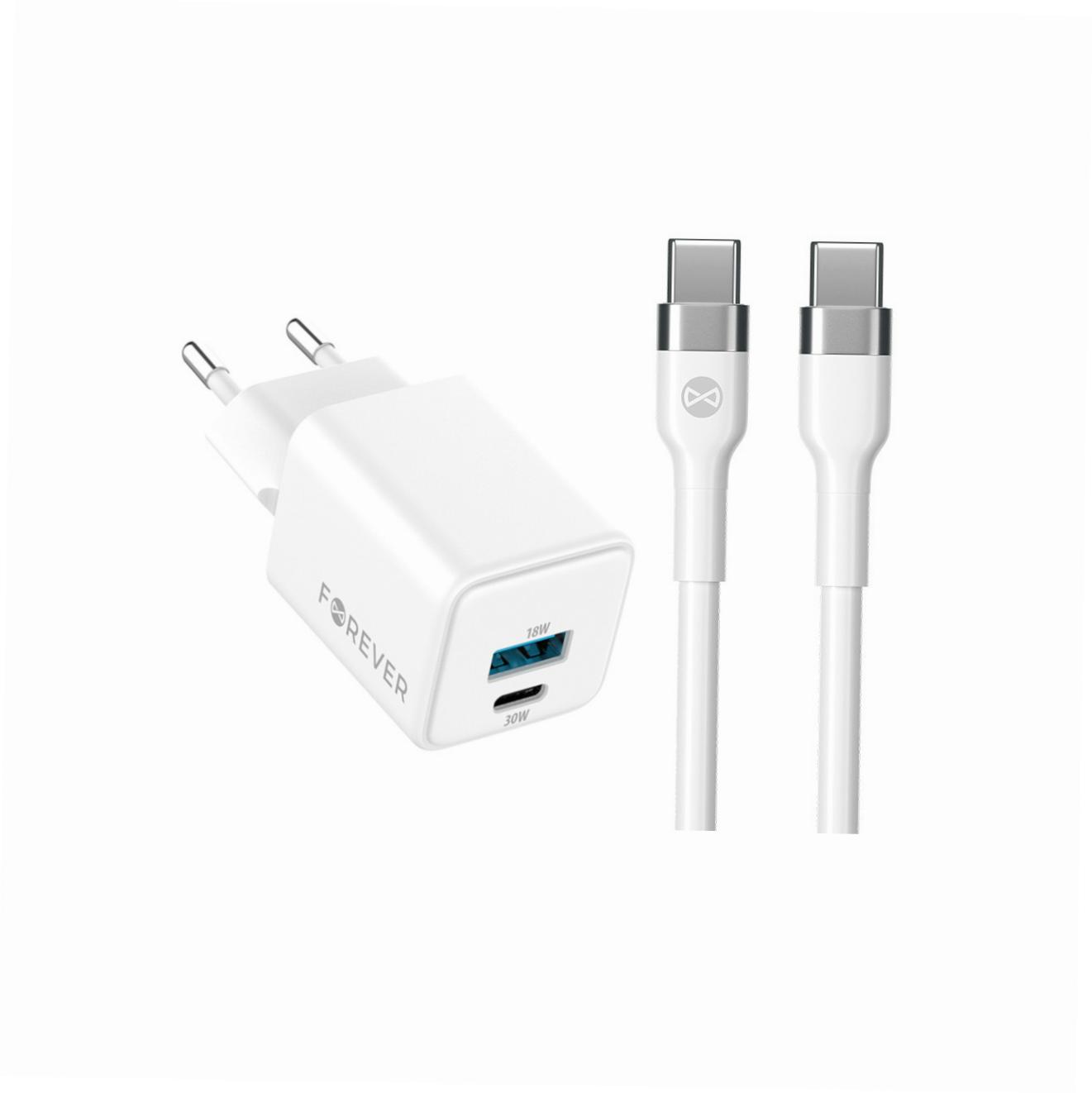 Szybka ładowarka GaN 30W Usb i Usb-c z kablem do Samsung Galaxy S22 Plus