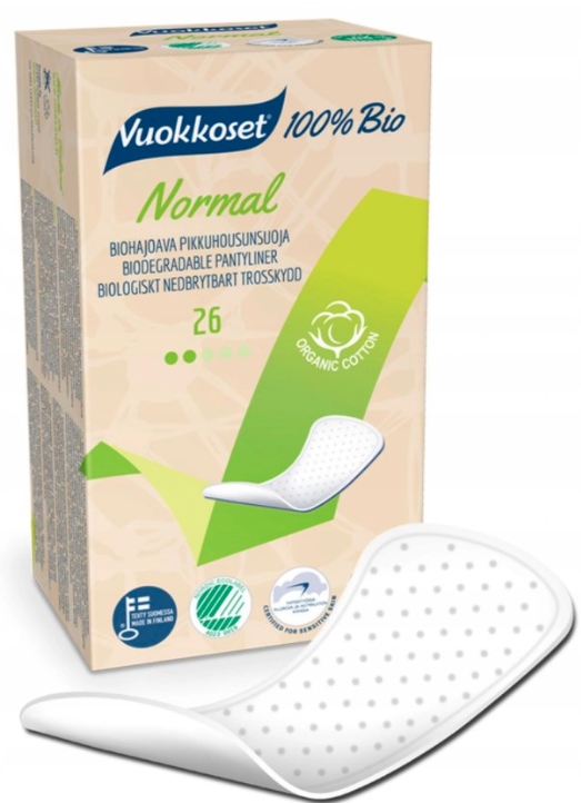 

Vuokkoset 100% Bio Wkładki Higieniczne bawełna x26