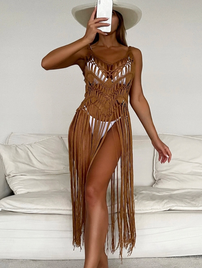 LETNIA TUNIKA PLAŻOWA ZWIEWNA SUKIENKA FRĘDZLE Kod producenta KM1