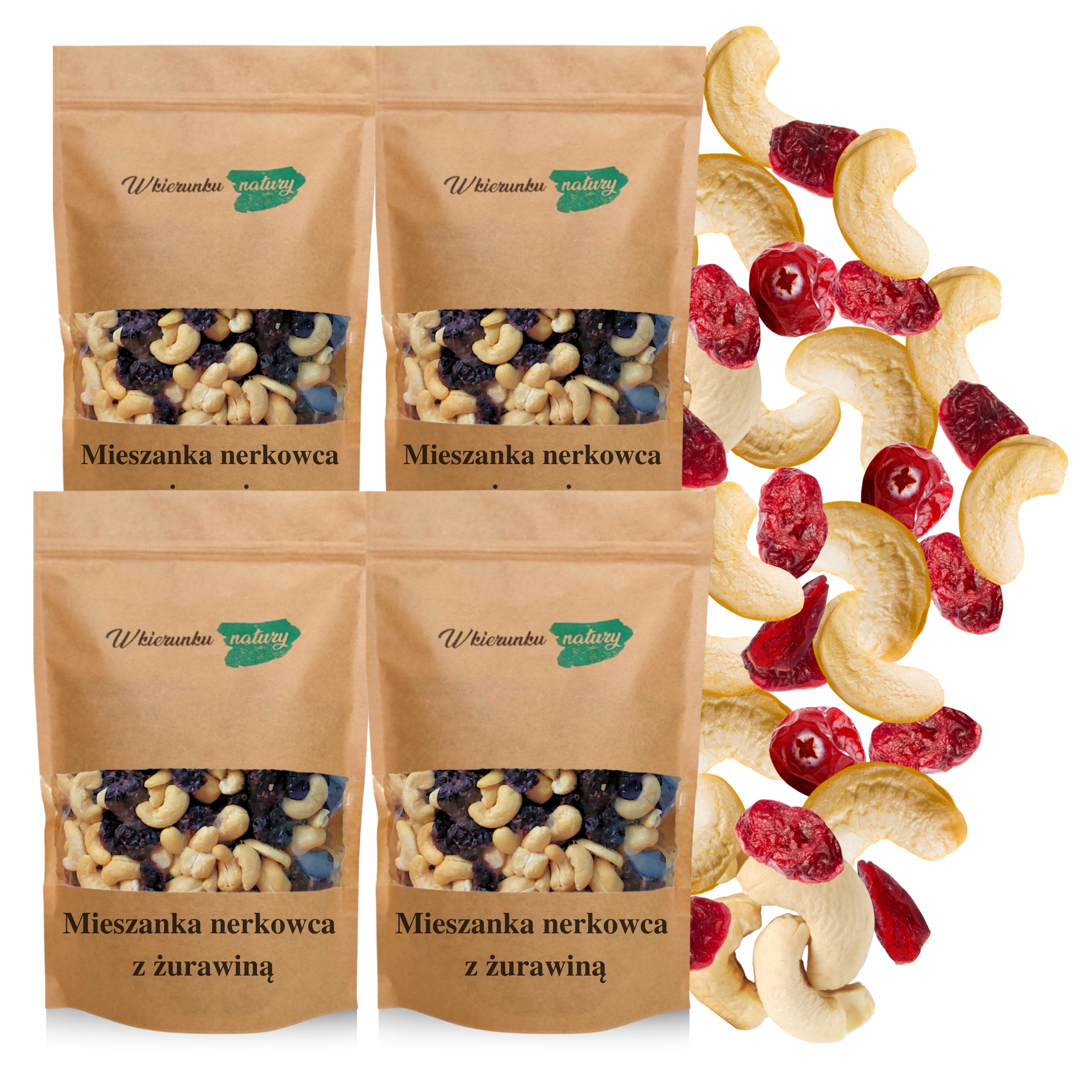 Kešu směs s brusinkami 4×500 g – přírodní svačinka Premium