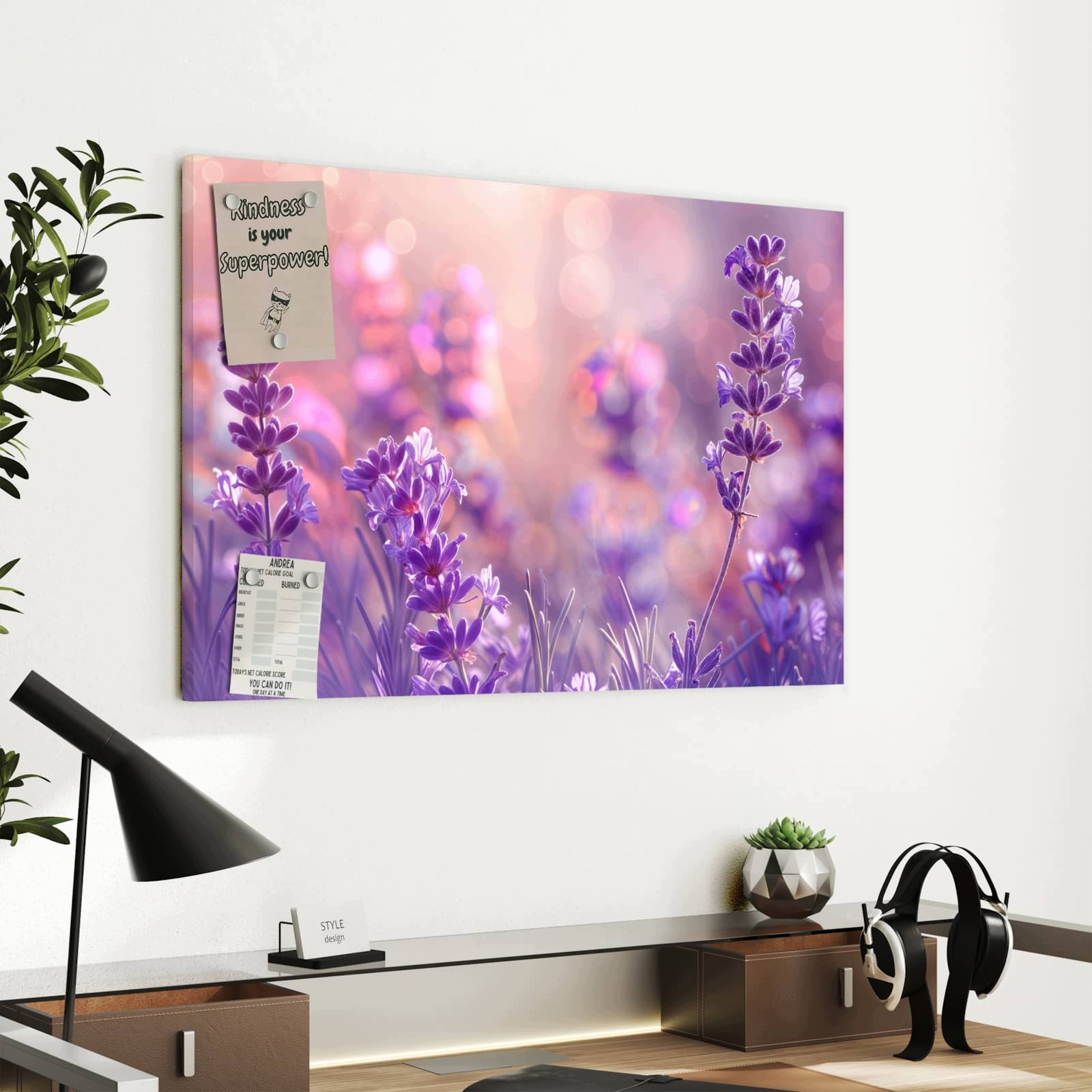 Magnetická tabule Sen o lawendzie 60 × 40 cm