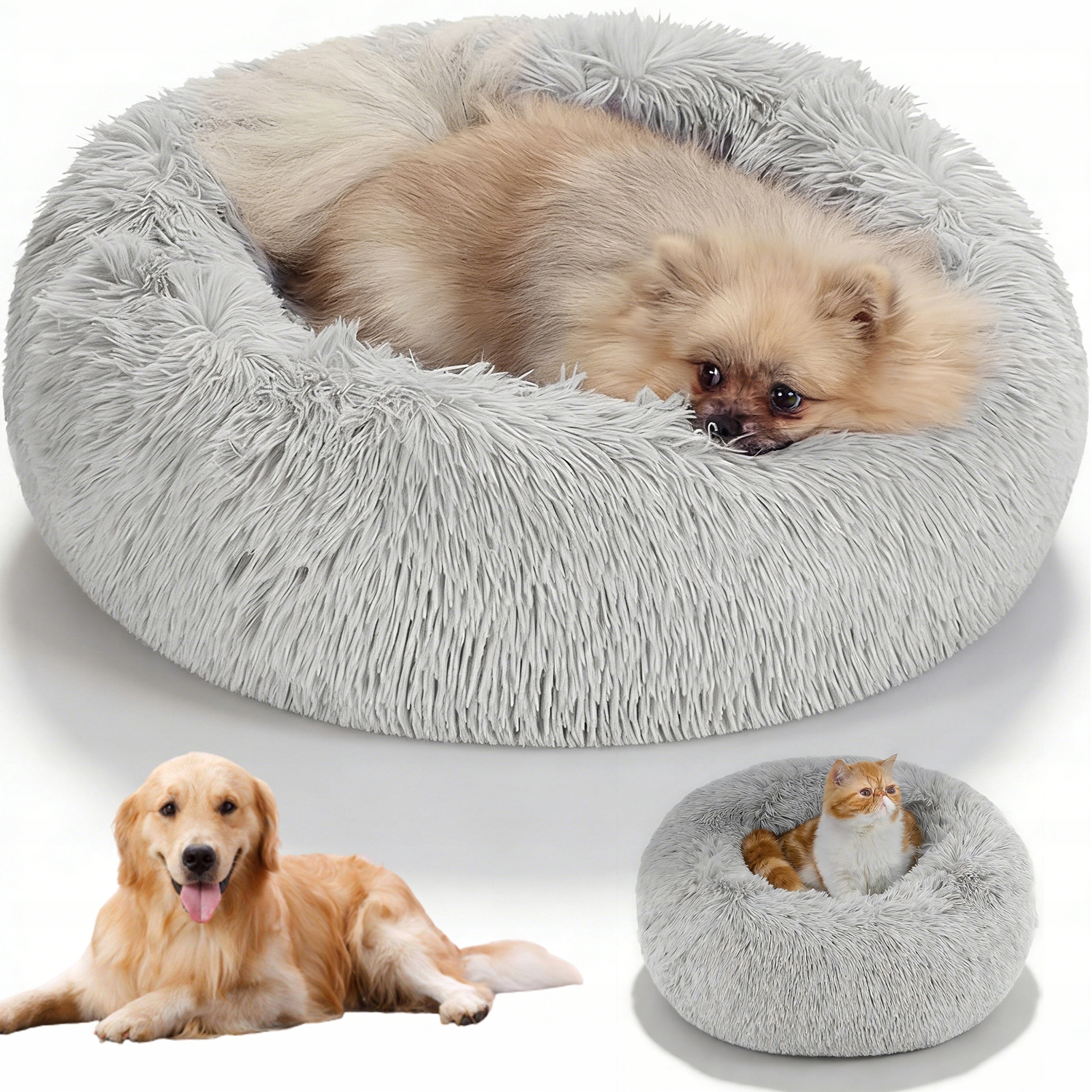 Levně Velké Pelíšek Pro Psa Načechrané Potah Chlupatý Obláček Pneumatika 60 CM