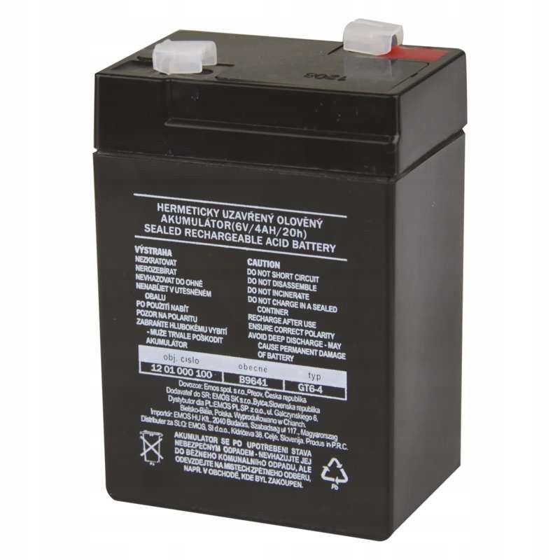 Akumulator AGM 6V 4Ah do samochodzików, latarek Kod producenta B9641
