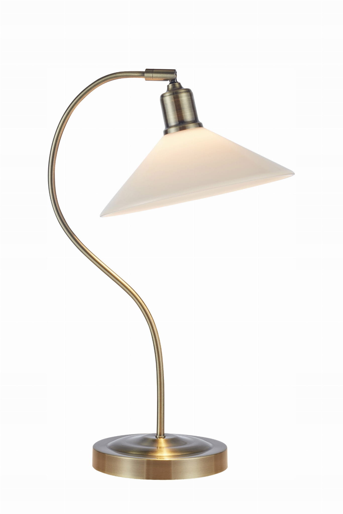 Klasická stolní lampa do pracovny, skleněné stínítko Markslojd