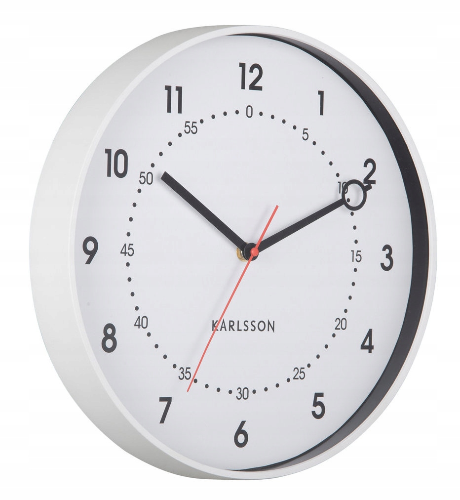 Bílé Kulatý Čitelné Nástěnné Hodiny Karlsson Fresco KA6038WH 31,5 cm