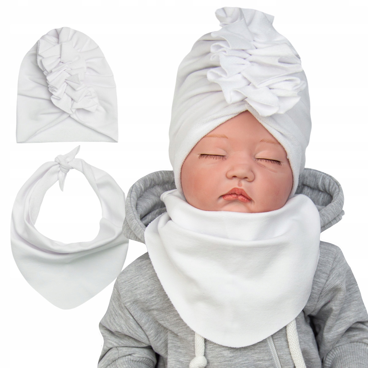 

Komplet Dresowy Turban I Chustka biały 36-38