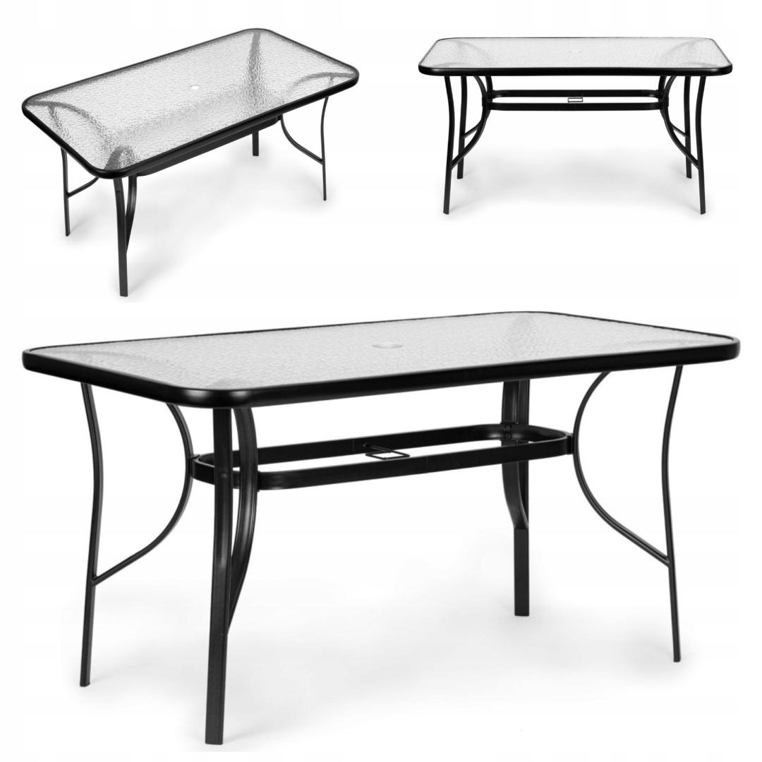 Stół stolik ogrodowy szklany Wave 140x80cm taras balkon