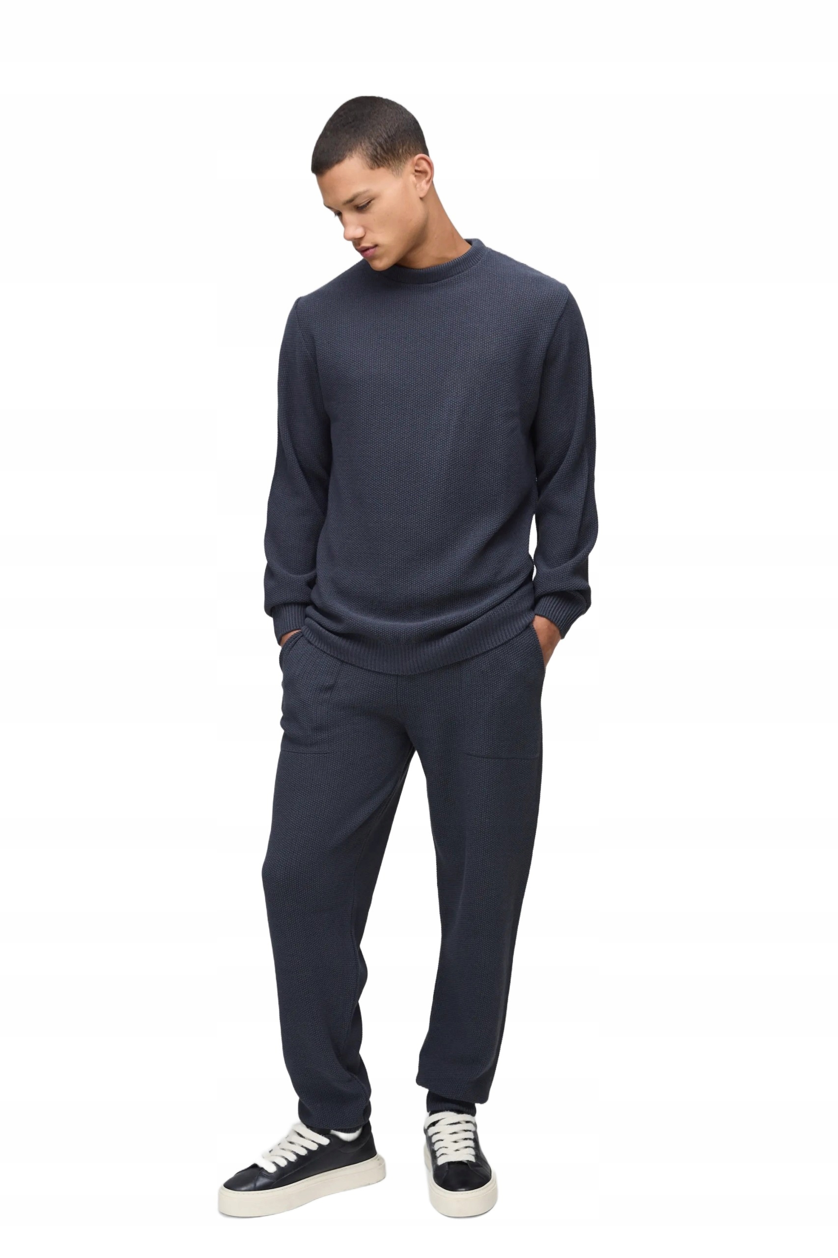 Boohooman Pánská Tepláková Souprava S Dlouhým Rukávem, Tmavě Modrá, Bez Vzoru, Xs Z3A