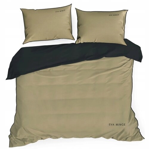 Posteľná Bielizeň z bavlneného makosatínu 160x200 by Eva Minge Béžová a čierna