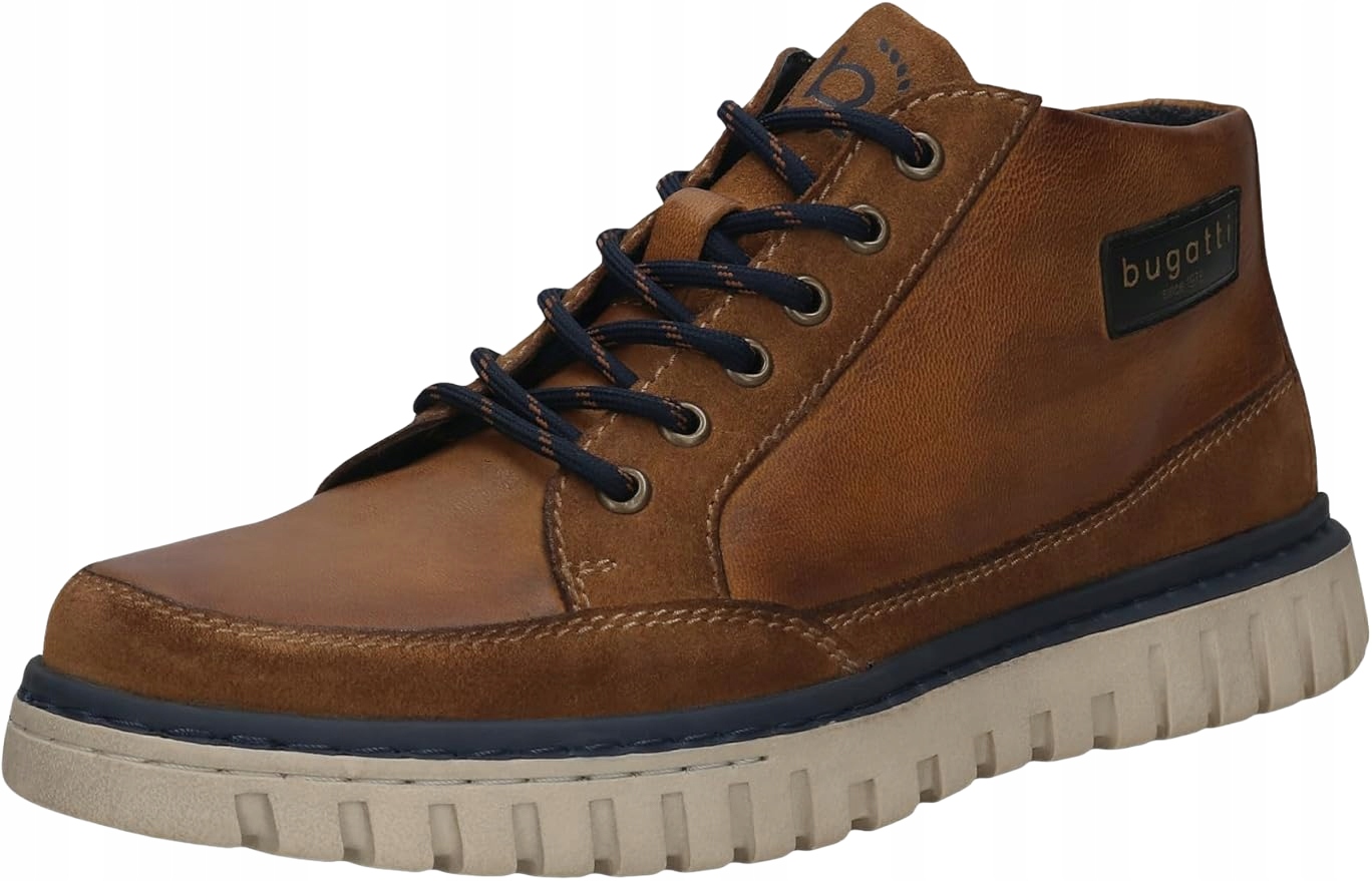 Bugatti Pánské Kotníkové Boty Z Přírodní Kůže, Hnědé, Na Zimu, 42 °C