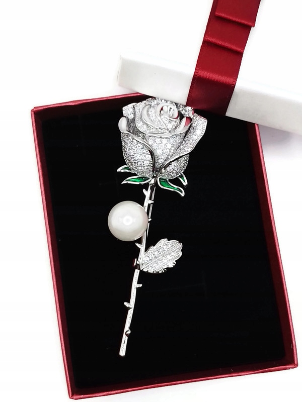 Luxusní Stříbrná Brož S Brož Dárek Krabička