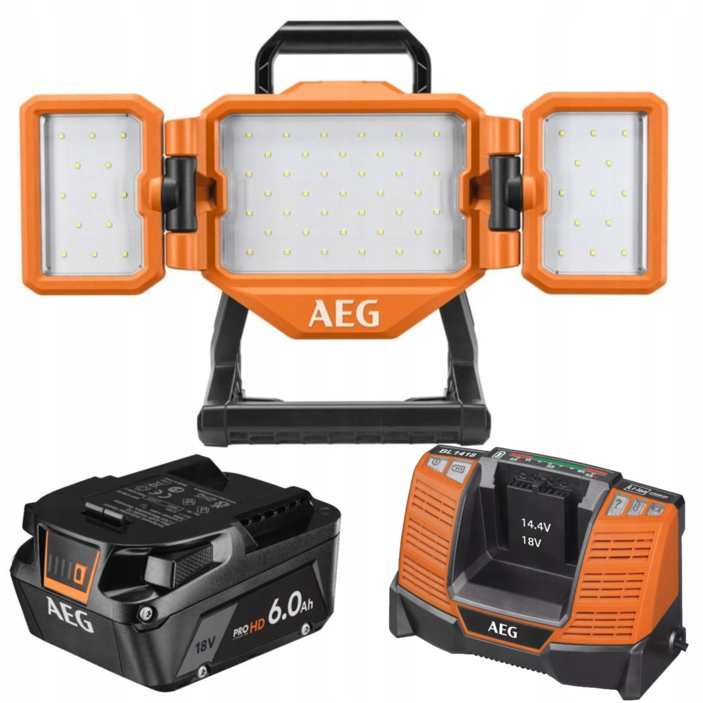 Aeg Led dielenská lampa 18V nabíjačka BL1418 akumulátor 6.0 Ah