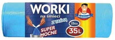 

Worki na śmieci z taśmą, mocne 35 L, 15 szt.