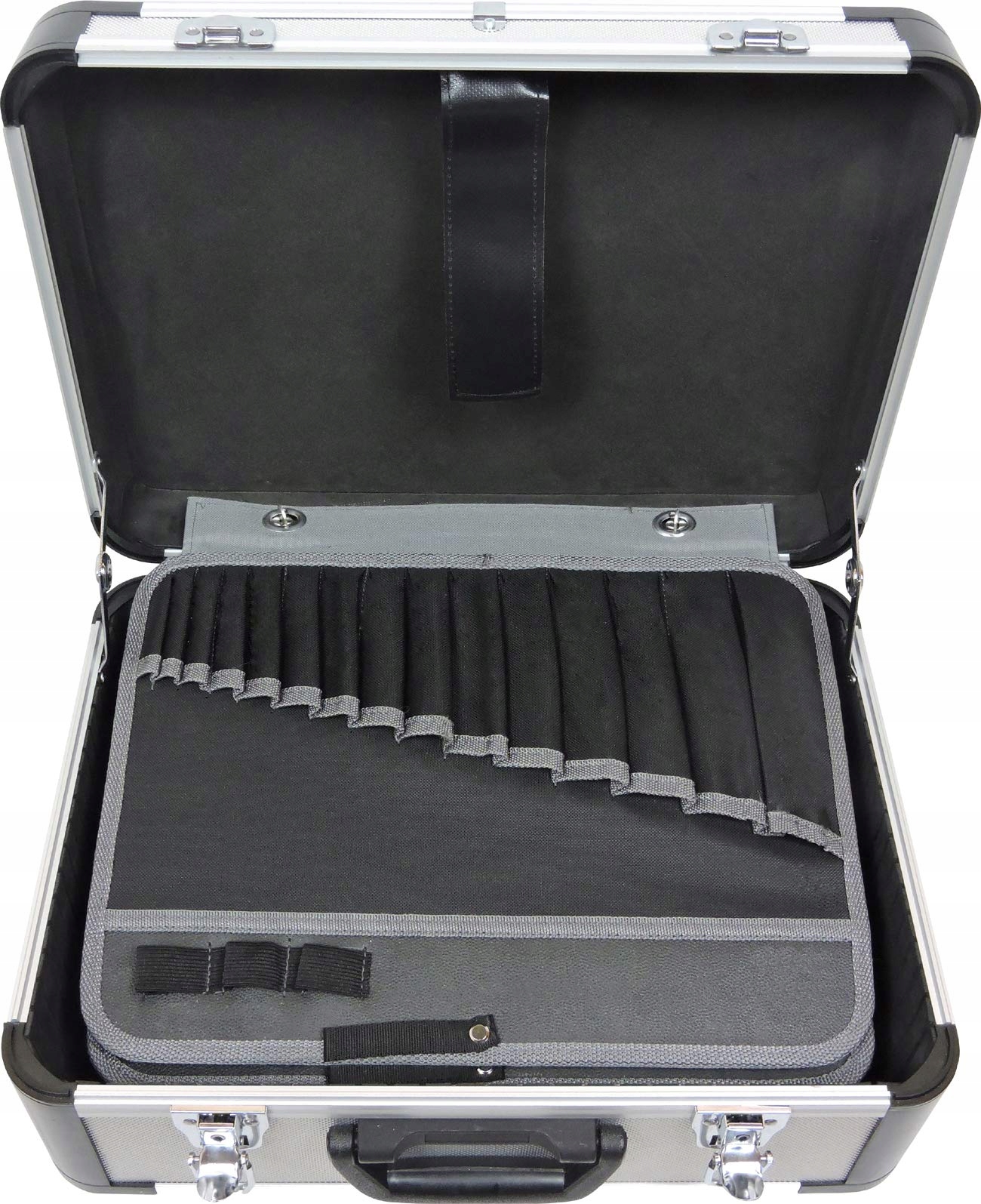 FAMEX Aluminiowy Kuferek Narzędziowy 56 Kieszeni 460x355x180 mm — miniatura 3