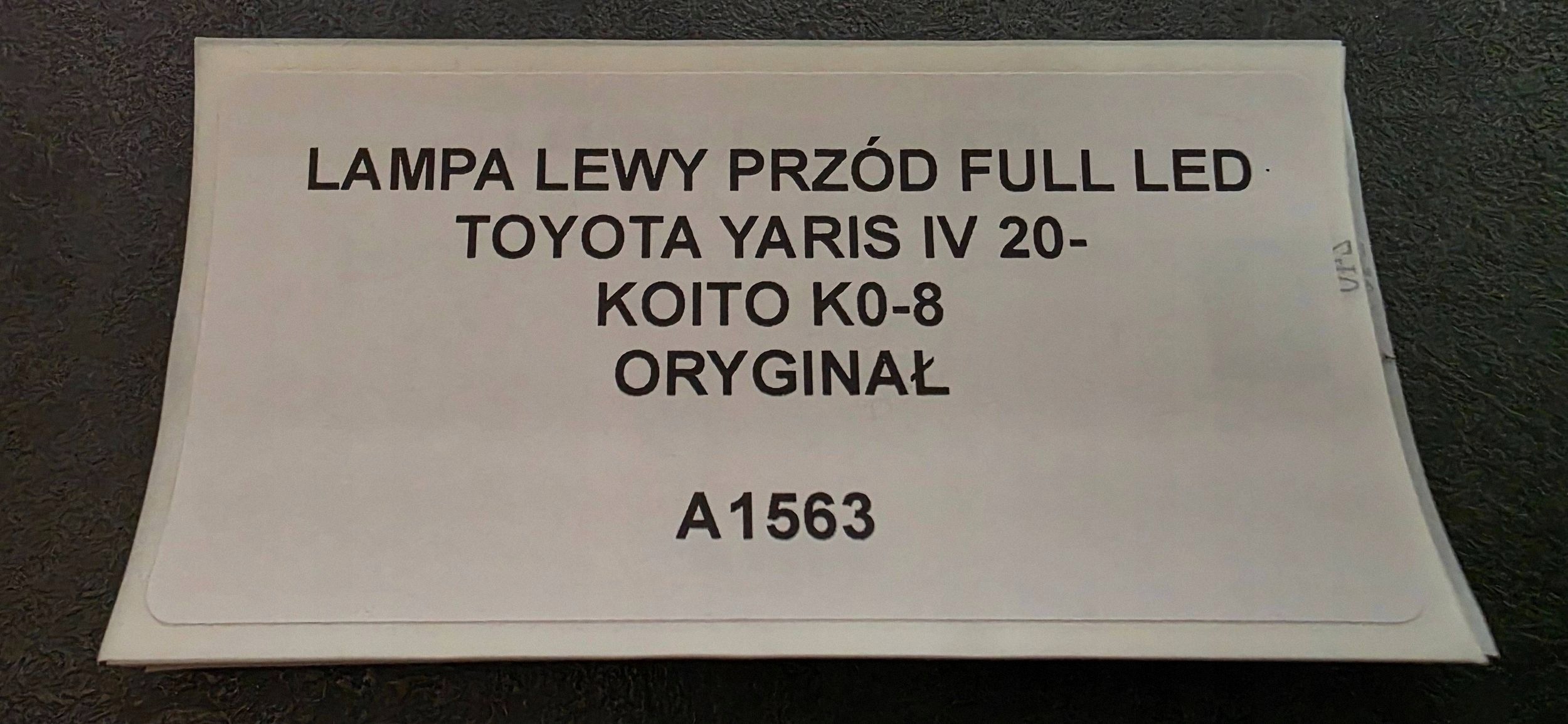 light left front FULL LED TOYOTA YARIS IV 20- original KOITO K0-8
