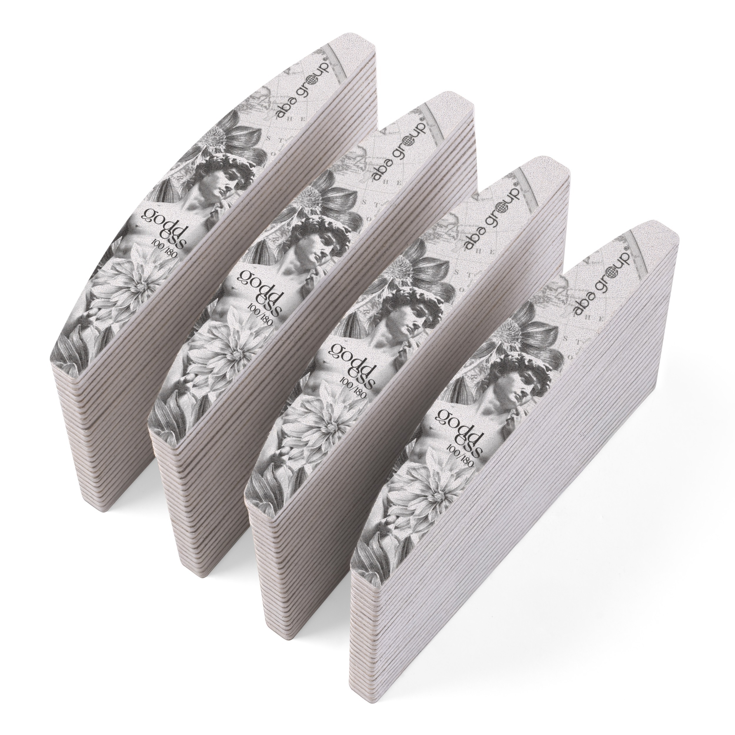 pilník na nehty Loďka 100/180 Standard Sada 100 ks Goddess Aba Group