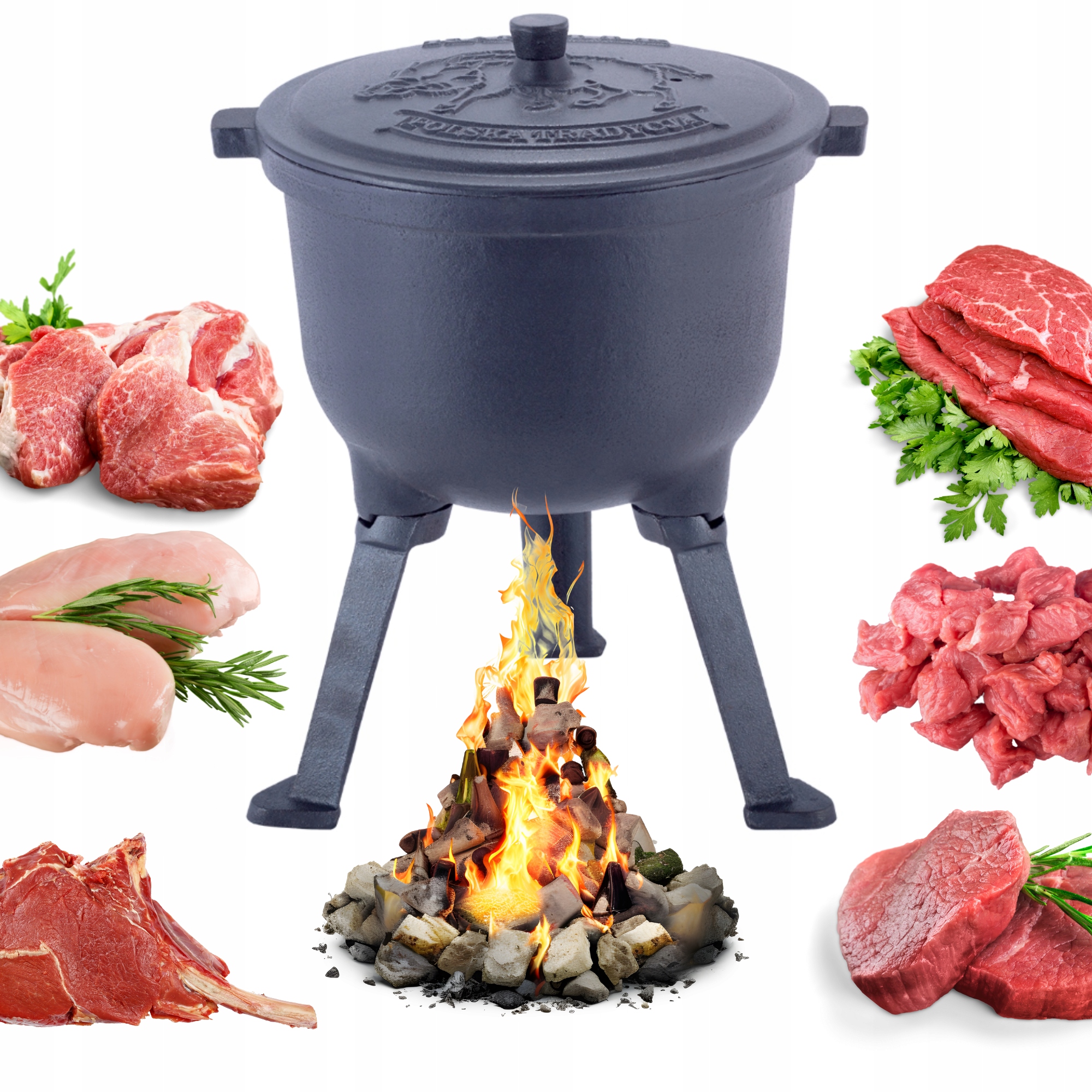 Lovecký Kotlík, Liatinový Smaltovaný Povlak