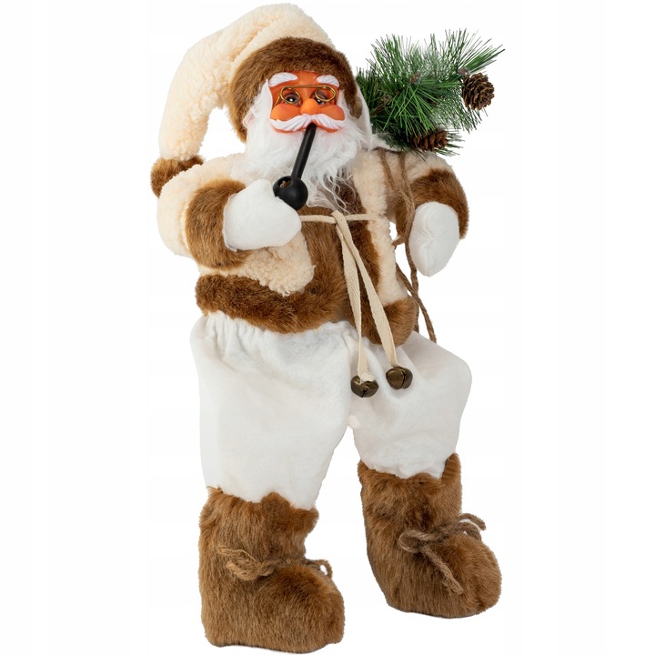 FIGURKA ŚWIĘTY MIKOŁAJ BEŻOWY OZDOBA PREZENT 44 CM