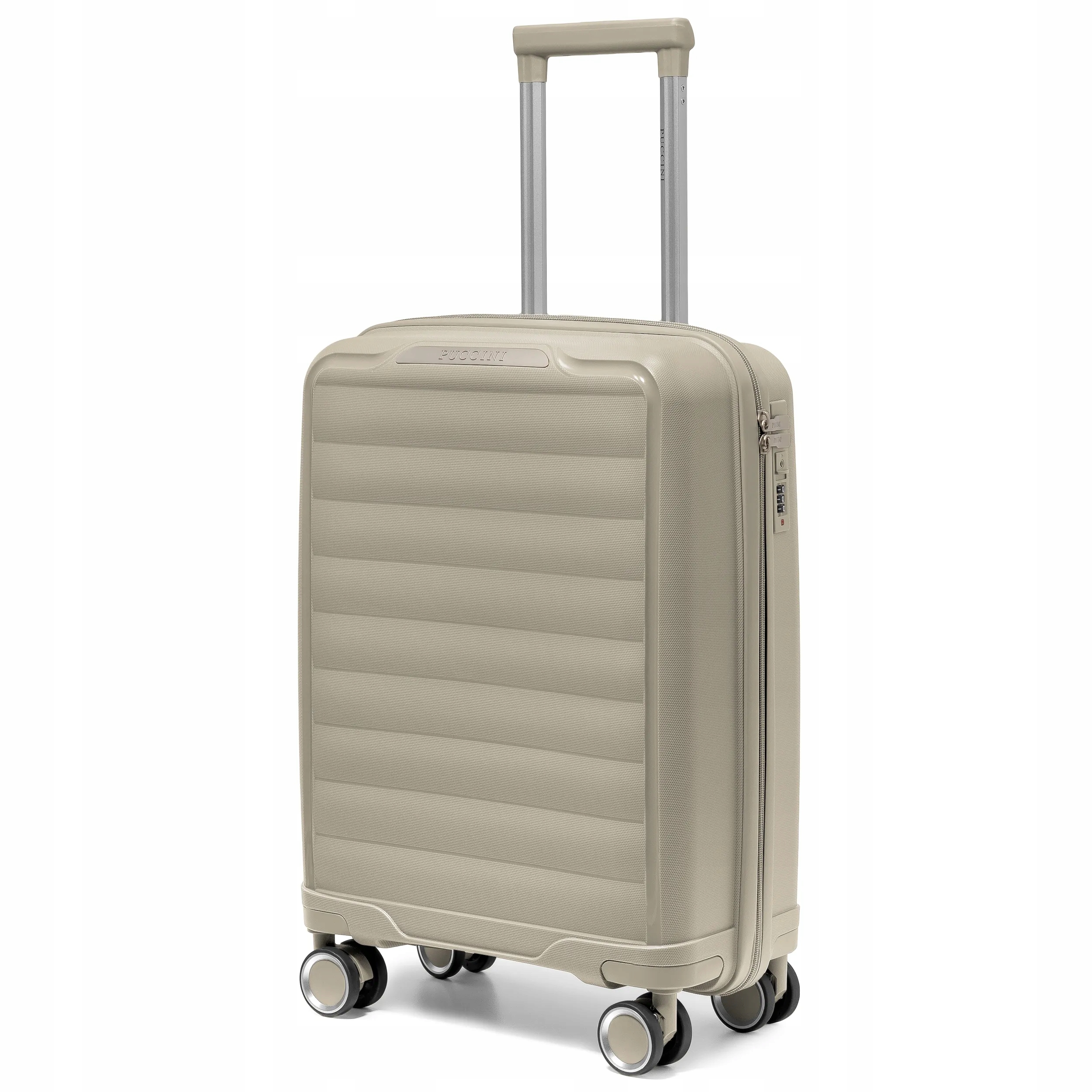 Puccini Walizka Kabinowa Podróżna 4 Kółka Polipropylen Beżowa PP030C-2A