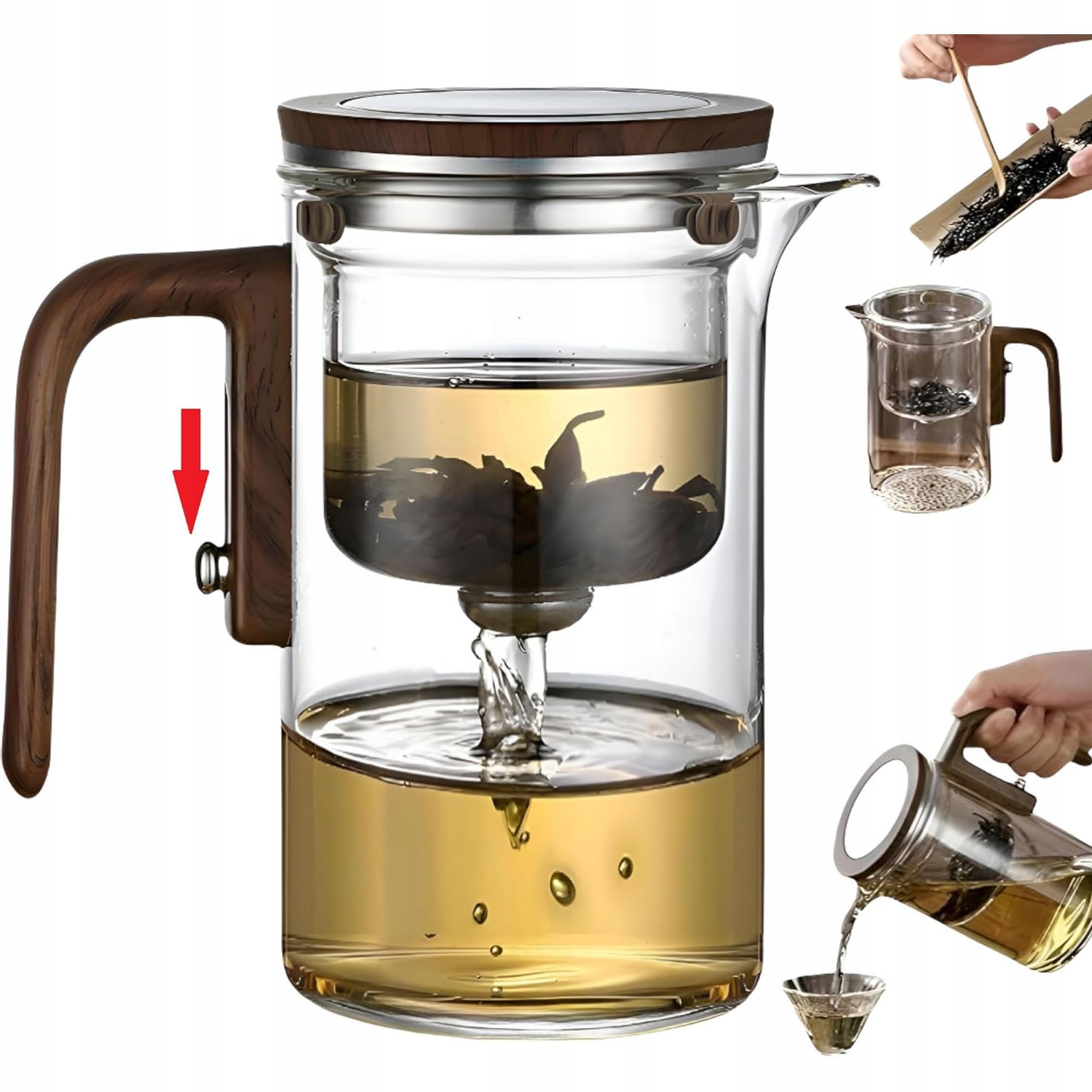 Konvička na čaj se sítkem 0.6 l Automatické filtrování orlího zobáku Pohodlný