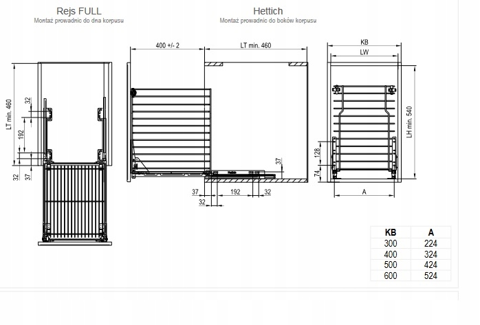 KOSZ CARGO 400 DOLNE DOMYK CYNK BIELIZNA ŁAZIENKA Kod producenta we29.0010.01.062