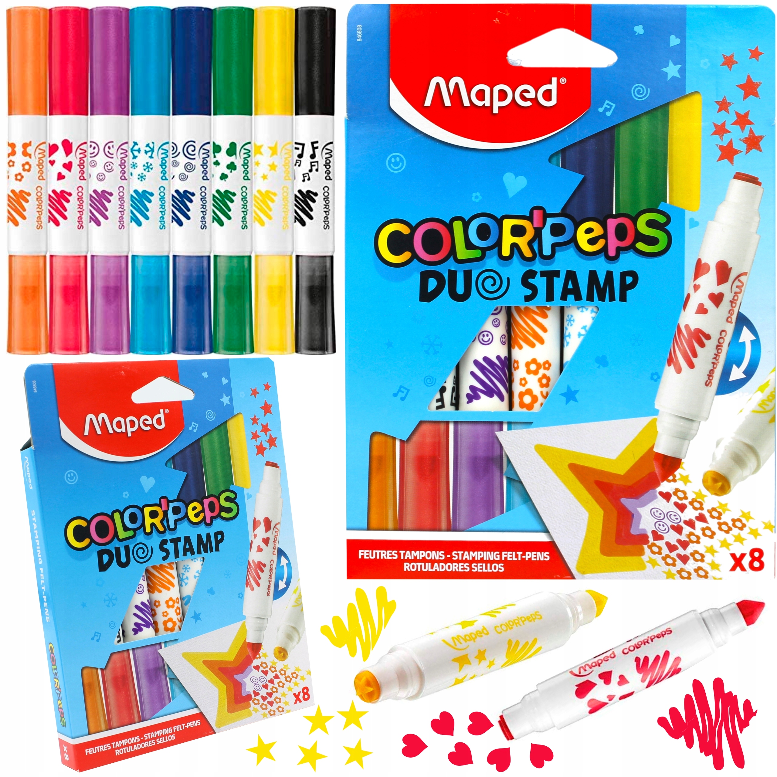 

Mazaki dwustronne Maped z pieczątkami