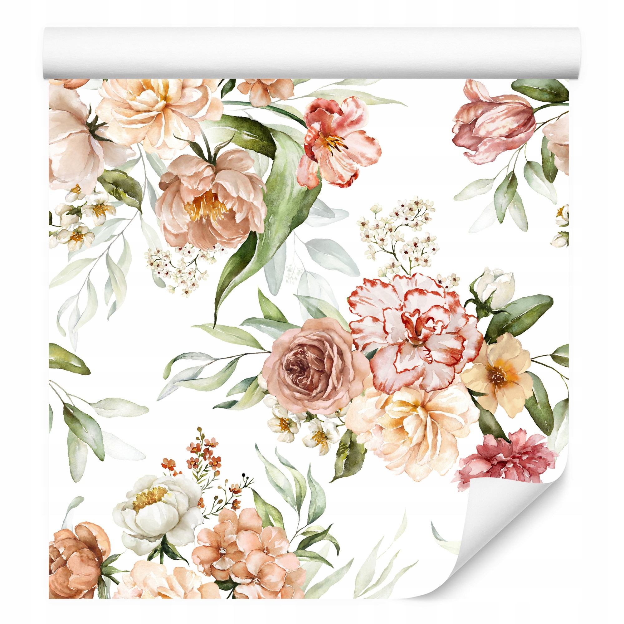 Tapeta do jídelny Pastelové Pivoňky Růže Květiny Příroda Rostliny Boho