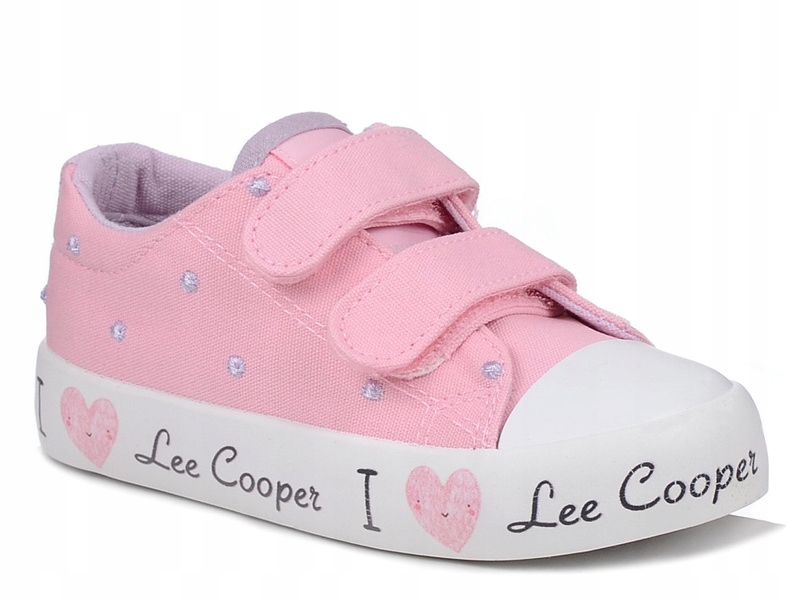 Trampki dziecięce dziewczęce różowe Lee Cooper 3265K na rzepy tekstylne 28