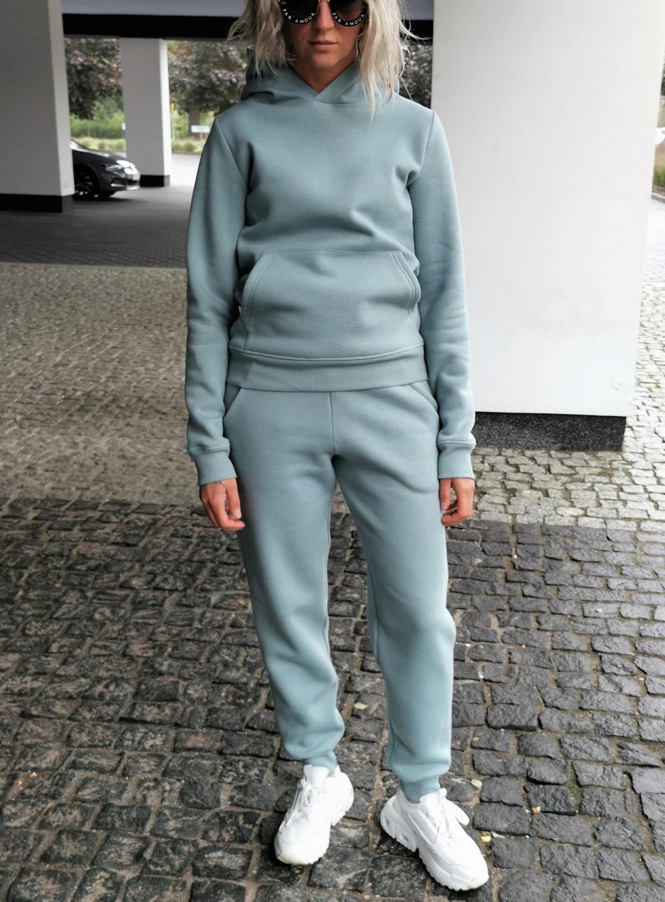 S01G MINERALNY CIEPŁY KOMPLETNY DRES Z KANGURKĄ XL Rękaw długi rękaw