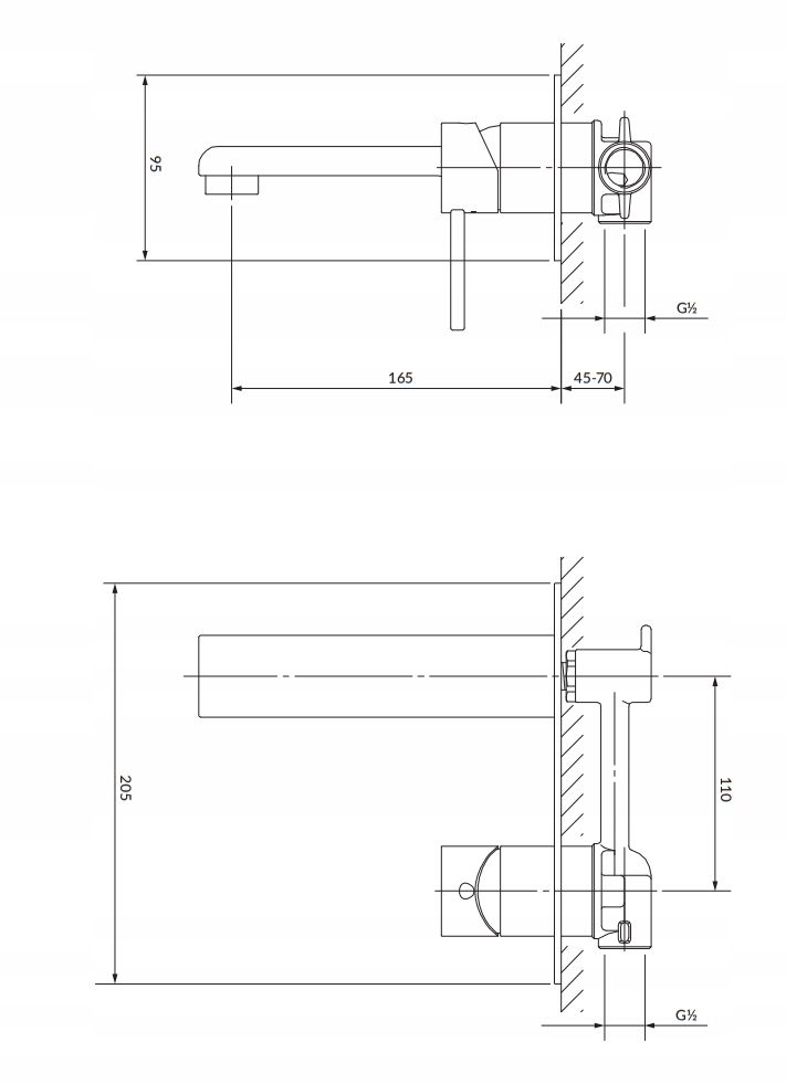OMNIRES DARLING DA5015GL bat umywalk p/tynk złota Kod producenta DA5015GL