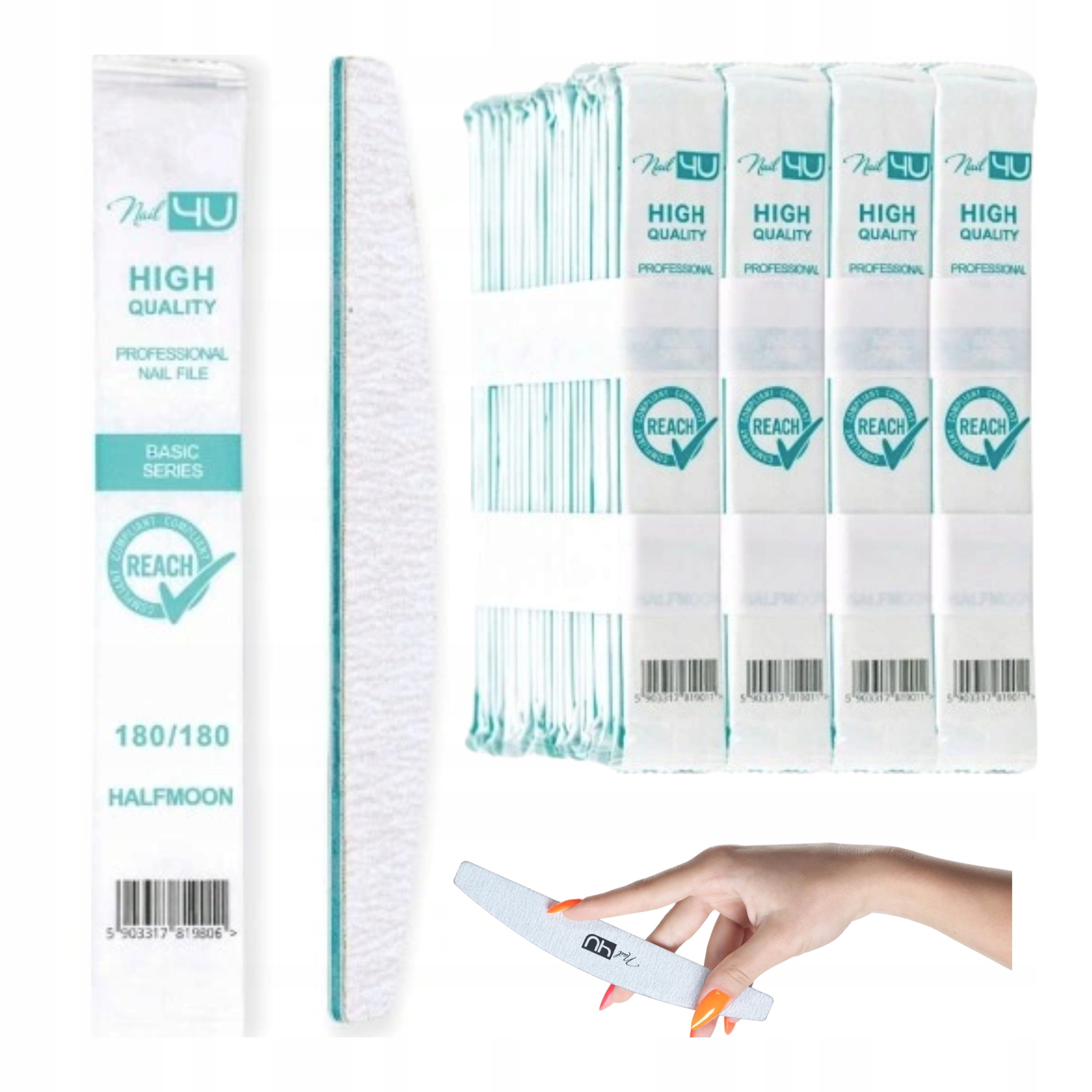 Sada Jednorázových Pilníků Na Nehty Nail4U 180/180 Loďka 100 ks