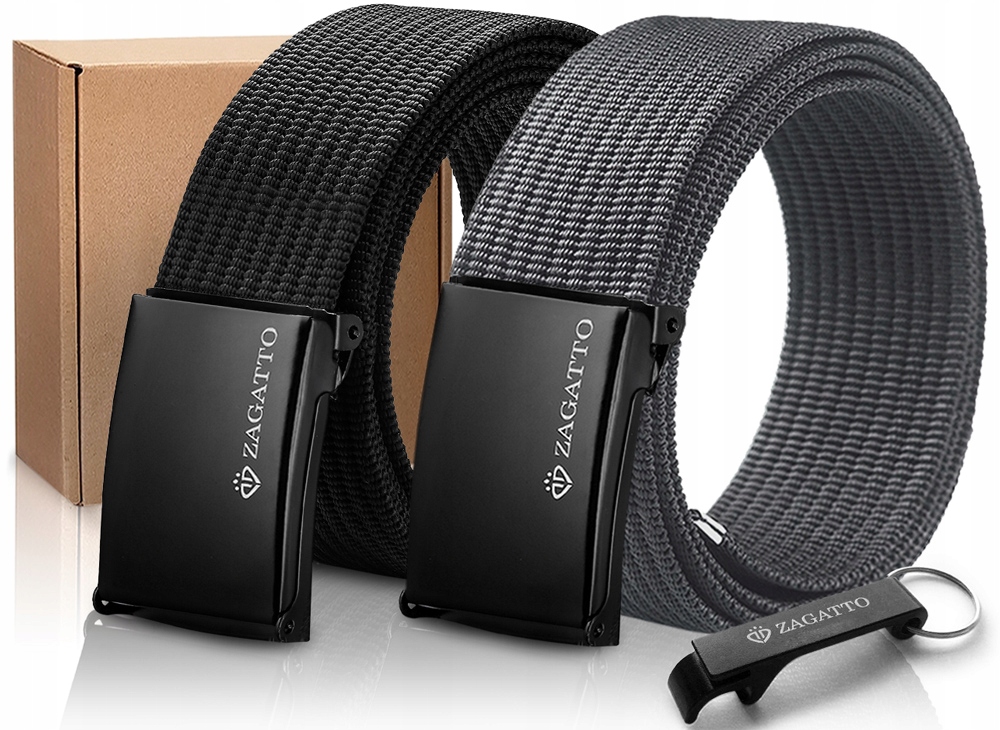 

Zagatto Zestaw 2x pasek męski parciany pas 2 w 1