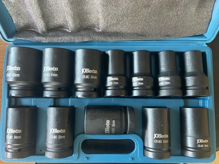 Sada Nástrčiek Rázových Nástrojov 1" 12- Ks Nástrojov 21-46 mm Jobiextra