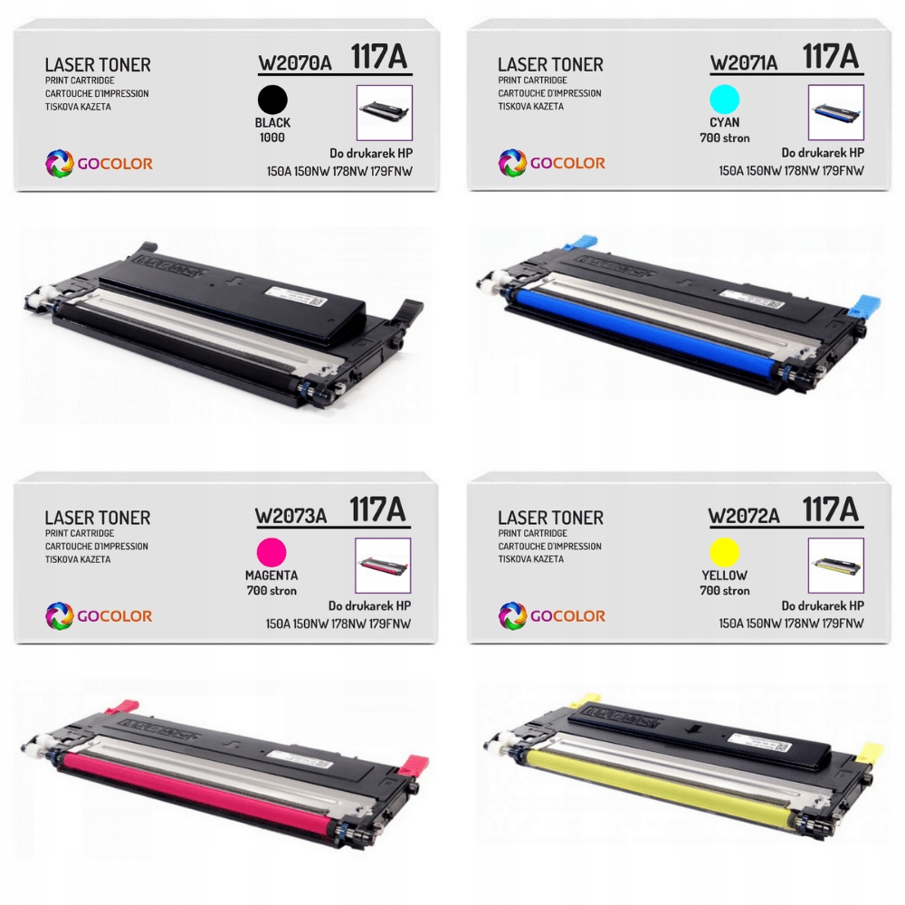 4x Nowy Toner Z Chipem 117A do Hp Color Laser 178nw Mfp 179fnw Mfp