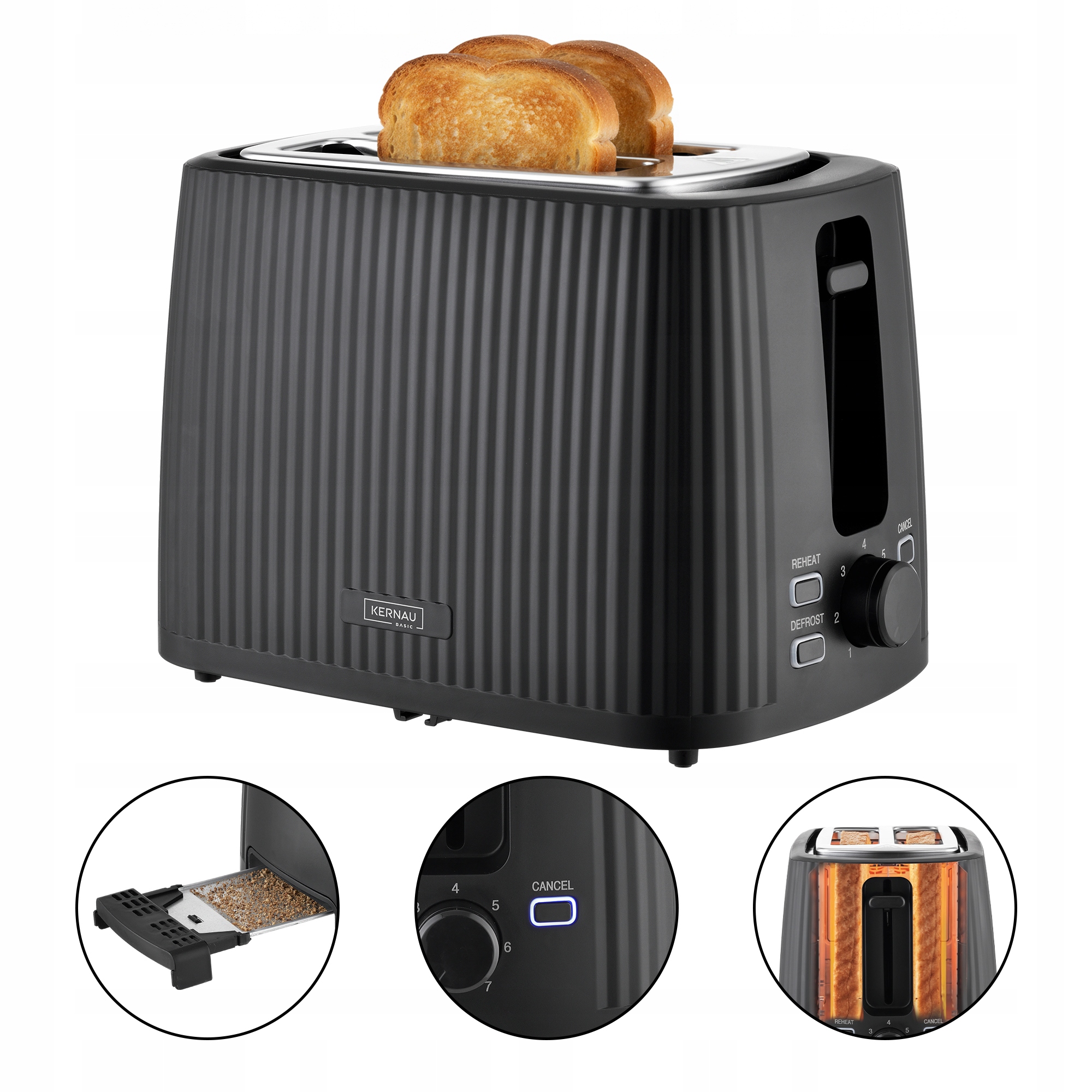 Toster Kernau BKST 971 BK czarny 930 W