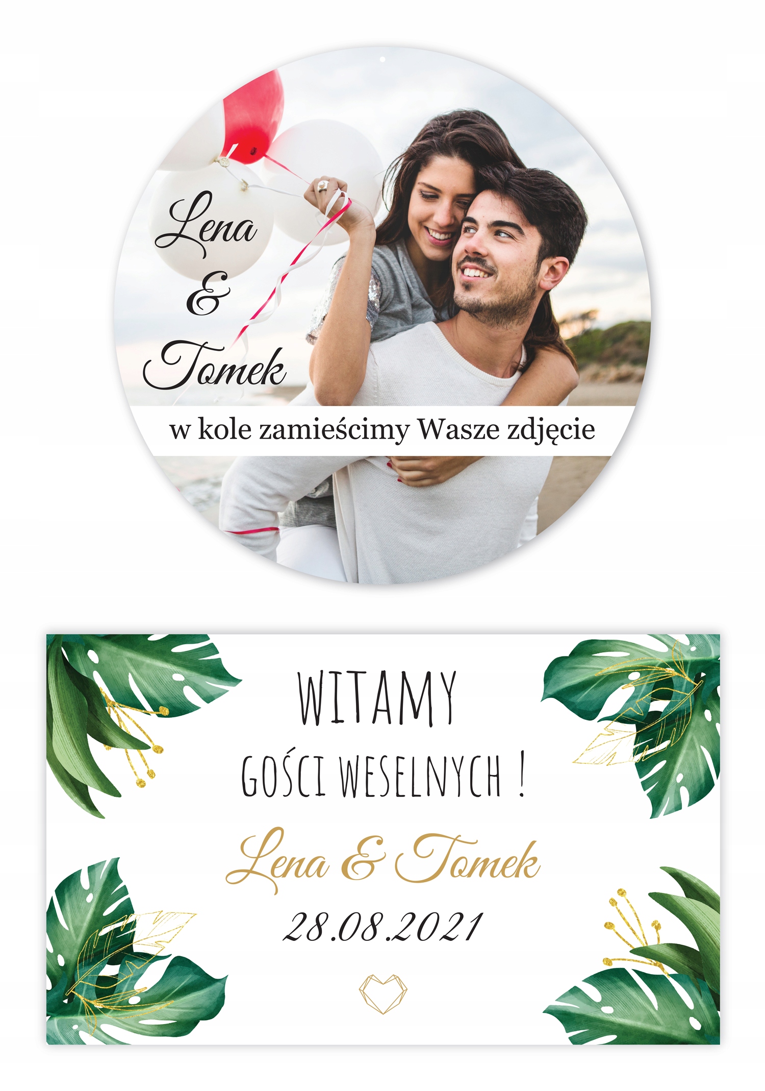 Tablica powitalna 2 szt. zdjęcie i witamy gości