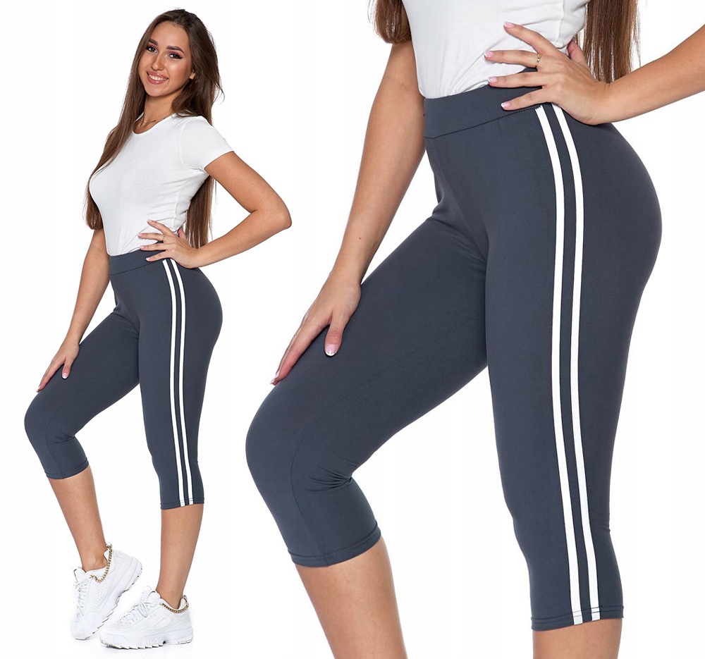 

Moraj Fit Legginsy 3/4 wysoki stan Lampasy S/m