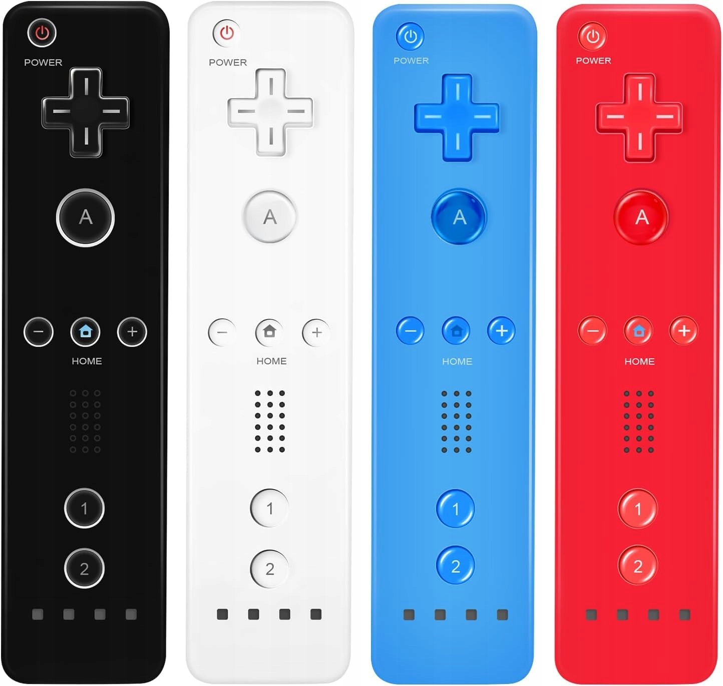 AJ99 LeonDesigns Zestaw Kontrolerów do Konsoli Wii – 4 sztuki (Wii Remote)